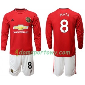 Koszulka Manchester United Mata 8 Dziecięcy Domowe Koszulki Piłkarskie 2019-2020 Długi Rękaw